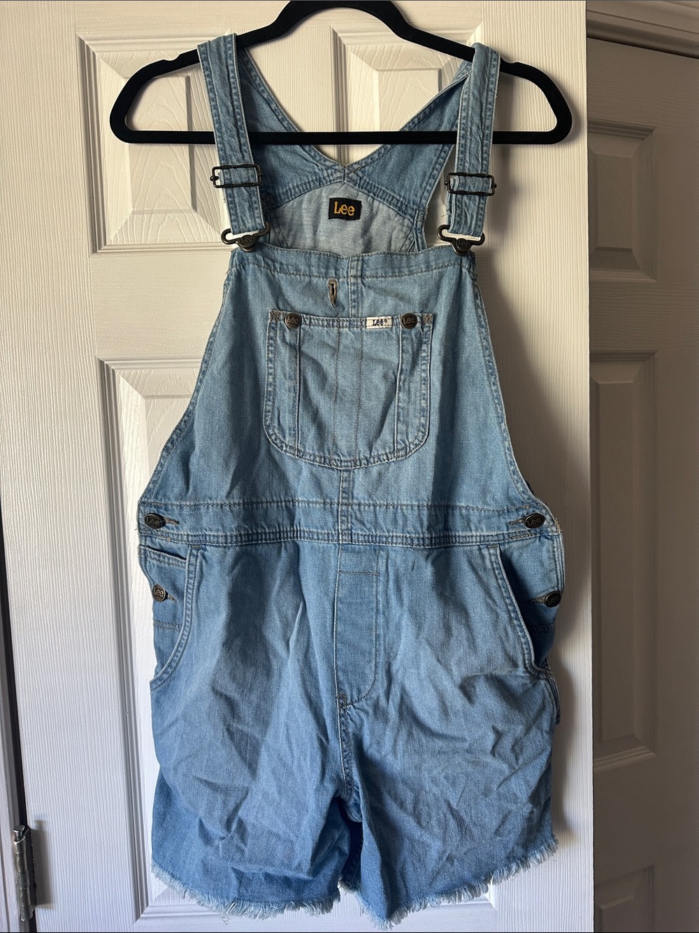 Lee Light Blue Denim Short Overalls XS